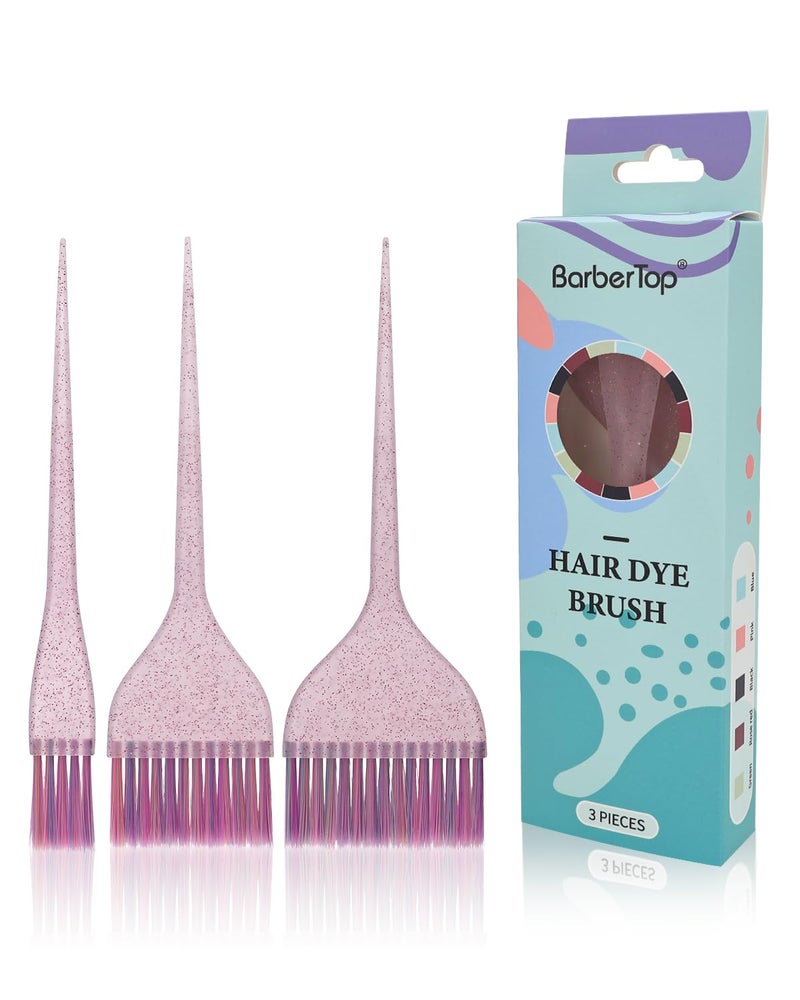 BarberTop 3 Pack Hair Color Brush Set - Professional Hair Dye Brush for Stylist, for Highlighting, Tint and Coloring Sections - Women Men Salon Use Home DIY Dyeing - Image 1